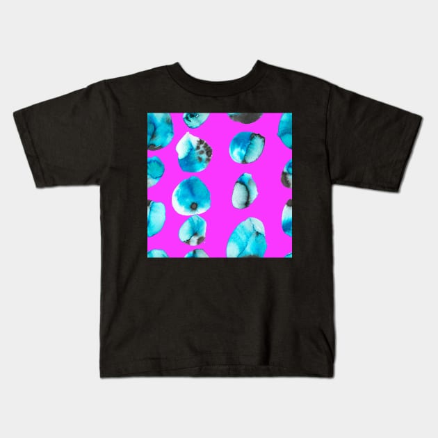 watercolor polka dots seamless pattern Kids T-Shirt by Olga Berlet